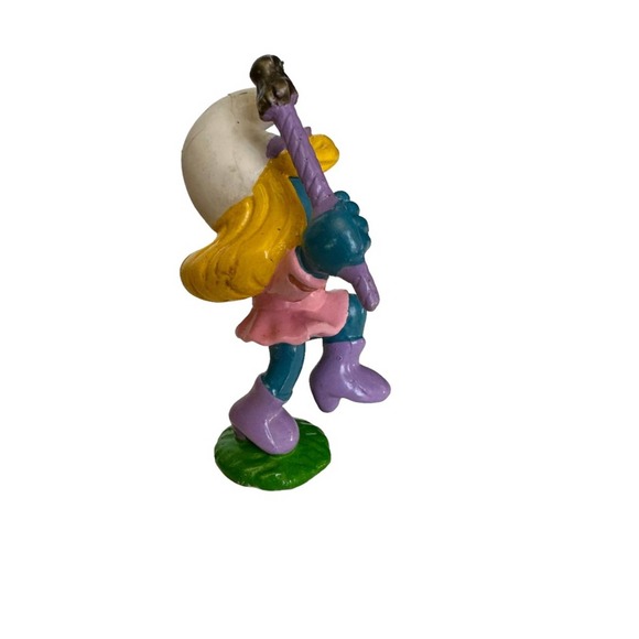 Vtg Schleich Peyo 1984 PVC Figure S 20188 Majorette Smurfette - Picture 4 of 5